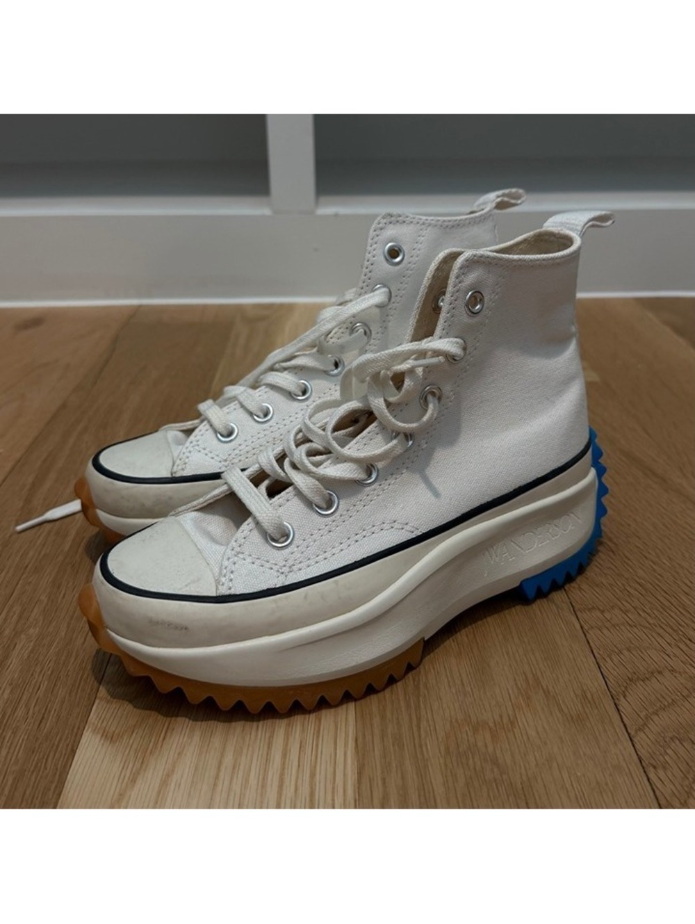 converse x jw anderson run star hike white high-top sneakers women’s size 5.5